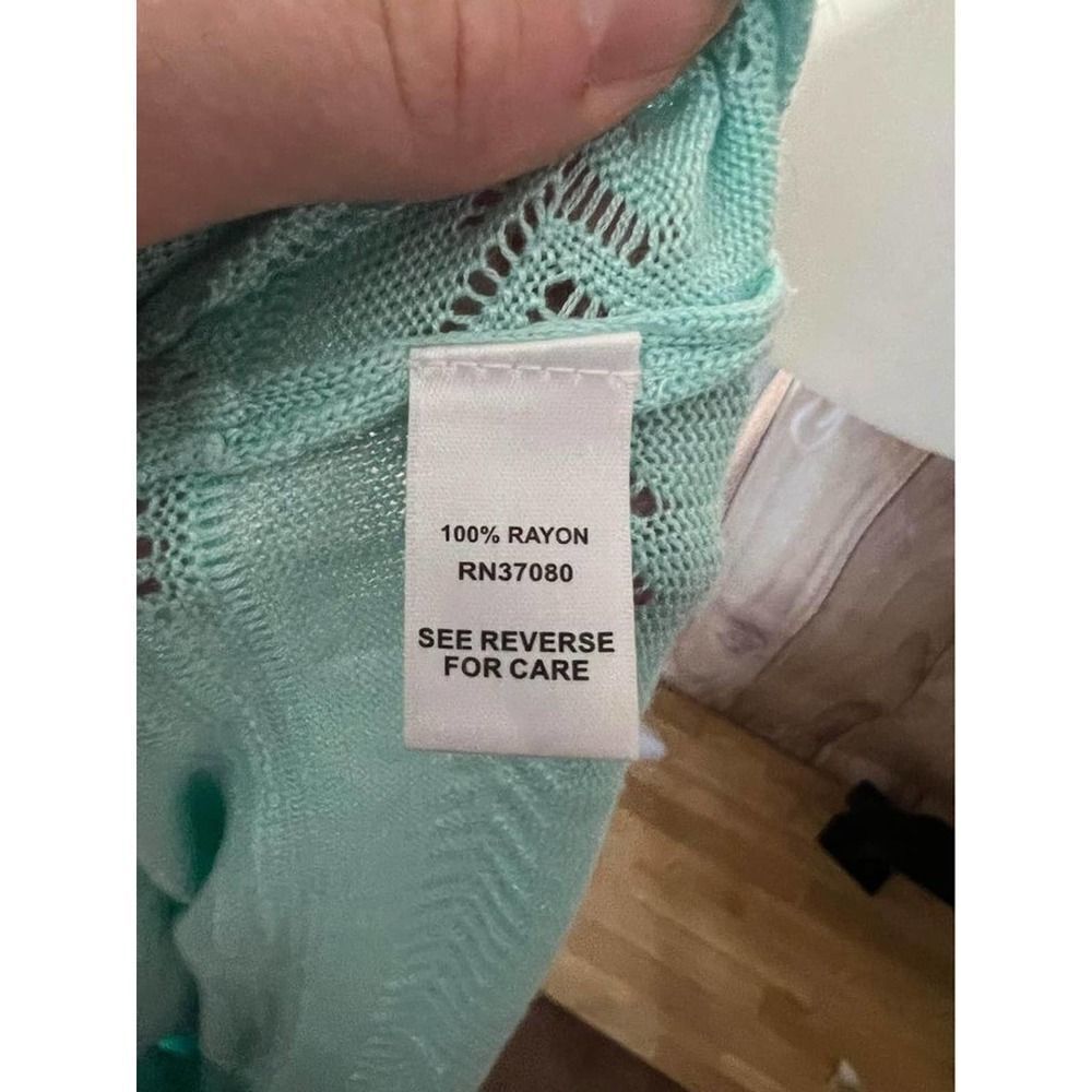 Cato Womens Long Sleeve Top Light Green Sz Large - Picture 7 of 8
